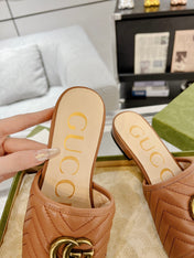 GG EXCLUSIVE SLIDE SANDAL CARAMEL CALFSKIN