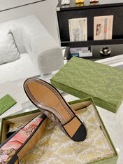 HORSEBIT LOAFER WITH FLOWER PRINT IN DARK BEIGE MONOGRAM JACQUARD FABRIC