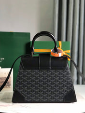 SAÏGON PM BAG 28 IN BLACK GOYARDINE CANVAS AND CALFSKIN