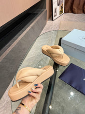 PRA THONG FLATFORM SANDALS TUSCAN LAMBSKIN