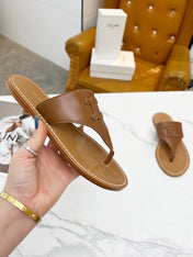 THONG MULE IN BRONZE BROWN CALFSKIN