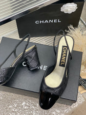 HIGH SLINGBACKS 65 BLACK CALFSKIN
