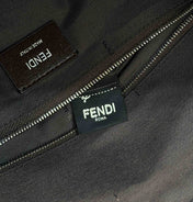 FENDI STRIKE 41 MEDIUM FF MOCHA BROWN JACQUARD FABRIC BACKPACK