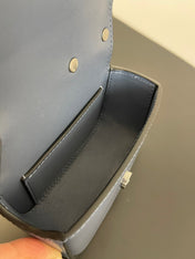 FENDI MINI FIRST SIGHT 13 BAG IN PIGEON BLUE CALFSKIN WITH SILVER HARDWARE