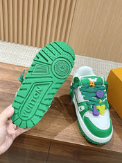LV Trainer Maxi Sneaker White Mix Green Calfskin