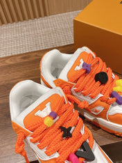 LV Trainer Maxi Sneaker White Mix Orange Calfskin