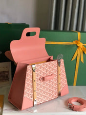 SAÏGON PM BAG 28 IN BABY PINK GOYARDINE CANVAS AND CALFSKIN