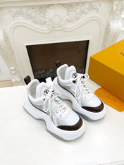 LV ARCHLIGHT 2.0 PLATFORM SNEAKER IN WHITE MIX BROWN MIX OF MATERIALS