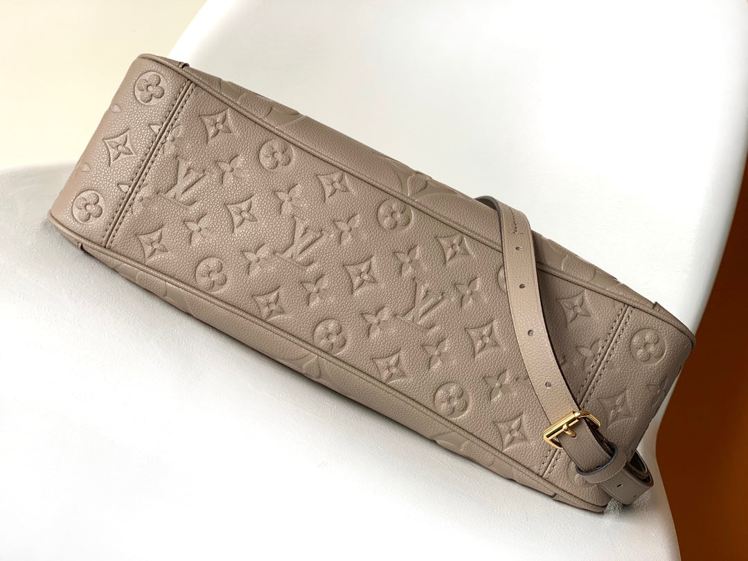 LV 25S TRIANON MM BAG 36 IN WARM TAUPE CALFSKIN GOLD HARDWARE
