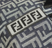FENDI STRIKE 41 MEDIUM FF MIDNIGHT BLUE JACQUARD FABRIC BACKPACK