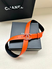 CHANEL 25S BELT 30 MM IN ORANGE CALFSKIN 616965