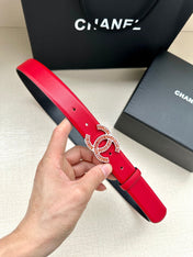 CHANEL 25S BELT 30 MM IN RED CALFSKIN 616970