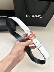 CHANEL 25S BELT 30 MM IN WHITE CALFSKIN 616972