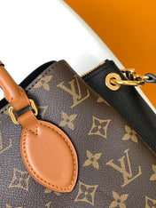 LV 25S OPÉRA MEDIUM BAG 36 IN BROWN AND BLACK MONOGRAM CALFSKIN GOLD HARDWARE