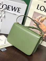 LOE GOYA BAG 23 IN AVOCADO GREEN SILK CALFSKIN