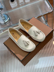 LP DOT SOLE WALK LOAFERS CREAMY WHITE SUEDE