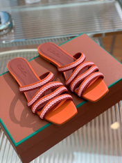 LP SPRIGHTLY CHARMS FLAT SANDAL BURNT ORANGE CALFSKIN
