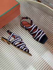 LP SPRIGHTLY CHARMS SANDAL WHITE AND BLACK CALFSKIN