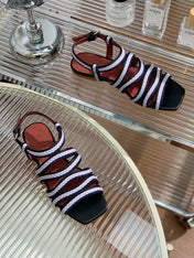 LP SPRIGHTLY CHARMS SANDAL WHITE AND BLACK CALFSKIN