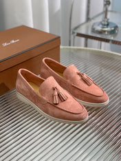 LP SUMMER WALK TASSELS LOAFERS BLUSH PINK SUEDE