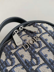 MINI RIDER BACKPACK 24 BEIGE AND BLACK OBLIQUE JACQUARD