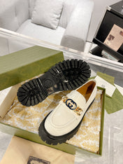 GG LOAFER WITH GG CHAINS WHITE CALFSKIN