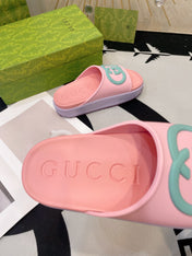 INTERLOCKING G SLIDE SANDAL IN BABY PINK IMPORTED TPU