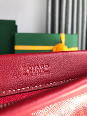 CONTI POUCH 24 IN CLASSIC RED LAMBSKIN AND GOYARDINE CANVAS