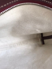 CONTI POUCH 24 IN WINE RED LAMBSKIN AND GOYARDINE CANVAS