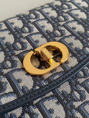 CD 30 CLUTCH BAG IN BLUE OBLIQUE JACQUARD