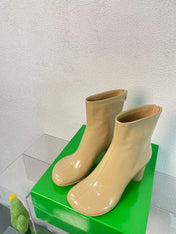 ATOMIC ANKLE BOOT IN KHAKI TAN CALFSKIN 75 MM