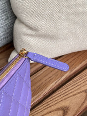 CC CLASSIC SMALL 15 ZIPPED POUCH IN AMETHYST PURPLE GRAINED CALFSKIN
