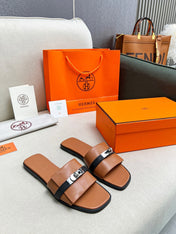 Giulia Sandal Brown Black Calfskin