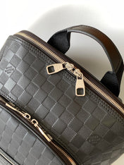 LV 25S MICHAEL BACKPACK 42 IN EMBOSSED DAMIER INFINI BLACK CALFSKIN