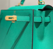 KELLY 25CM IN VERT VERTIGO EPSOM CALFSKIN GOLD HARDWARE