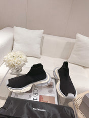BALENCIAGA 25S SPEED TRAINER SNEAKERS 55 MM IN BLACK KNIT STYLE 4