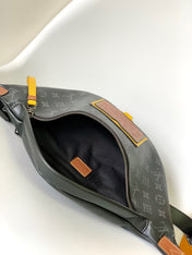 LV 25S BUMBAG 37 IN BLACK AND YELLOW COATED MONOGRAM CALFSKIN