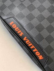 LV 25S BUMBAG 37 IN BLACK AND ORANGE COATED MONOGRAM CALFSKIN