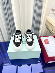 One Stud Xl Low-Top Sneaker Brown Black White Nappa Leather And Toile Iconographe Fabric