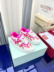 One Stud Xl Sneaker Pink White Nappa Leather And Toile Iconographe