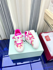 One Stud Xl Sneaker Pink White Nappa Leather And Toile Iconographe