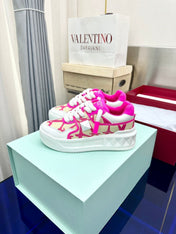 One Stud Xl Sneaker Pink White Nappa Leather And Toile Iconographe