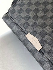 LV 25S SMALL DISTRICT CROSSBODY BAG 25 IN BLACK DAMIER GRAPHITE CANVAS AND CALFSKIN