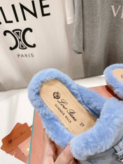 LP CHARMS WALK BABOUCHE LOAFERS SAPPHIRE FLEECE