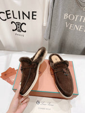 LP CHARMS WALK BABOUCHE LOAFERS BROWN FLEECE