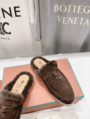 LP CHARMS WALK BABOUCHE LOAFERS BROWN FLEECE