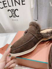 LP CHARMS WALK BABOUCHE LOAFERS BROWN FLEECE