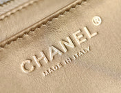 CHANEL 25S FLAP BAG 18 CM IN WHITE LAMBSKIN WITH GOLD HARDWARE