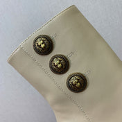 BALMAIN 26S ANKLE BOOTS 100 MM IN BEIGE CALFSKIN