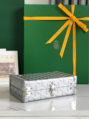 MINAUDIERE TRUNK BAG 17 IN WHITE GOYARDINE CANVAS